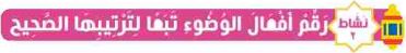 نشاط 2 رقم أفعال الوضوء تبعا لترتيبها الصحيح
